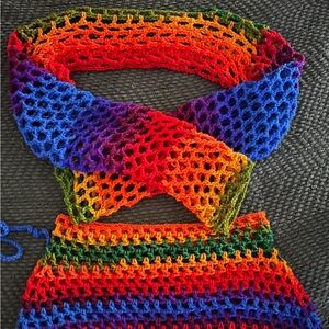 Colorful Crochet Mini Skirt